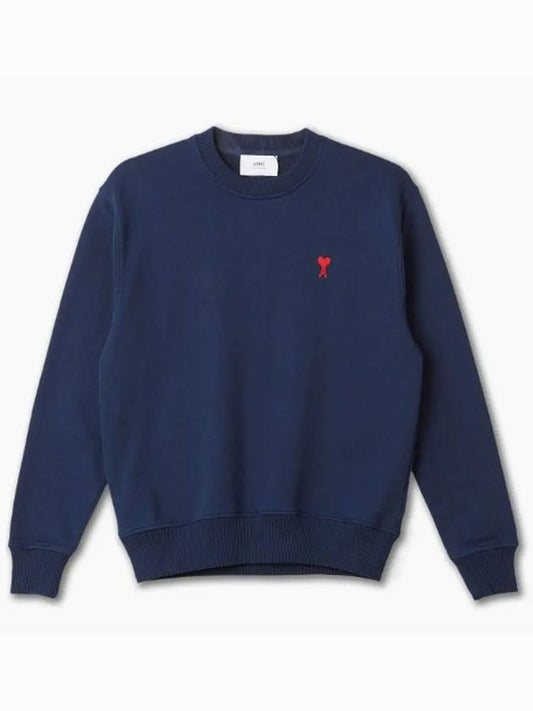 Small Heart Logo Sweatshirt Navy - AMI - BALAAN 2