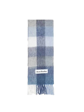 Check Mohair Muffler Grey Blue - ACNE STUDIOS - BALAAN 1