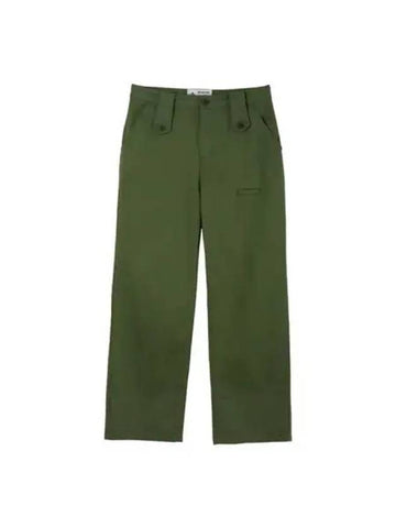 Button Cotton Pants Olive - HERETIC - BALAAN 1