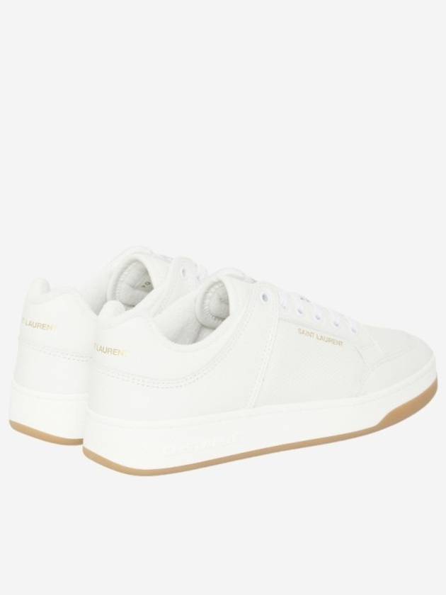 SL 61 Logo Signature Leather Low Top Sneakers White - SAINT LAURENT - BALAAN 5