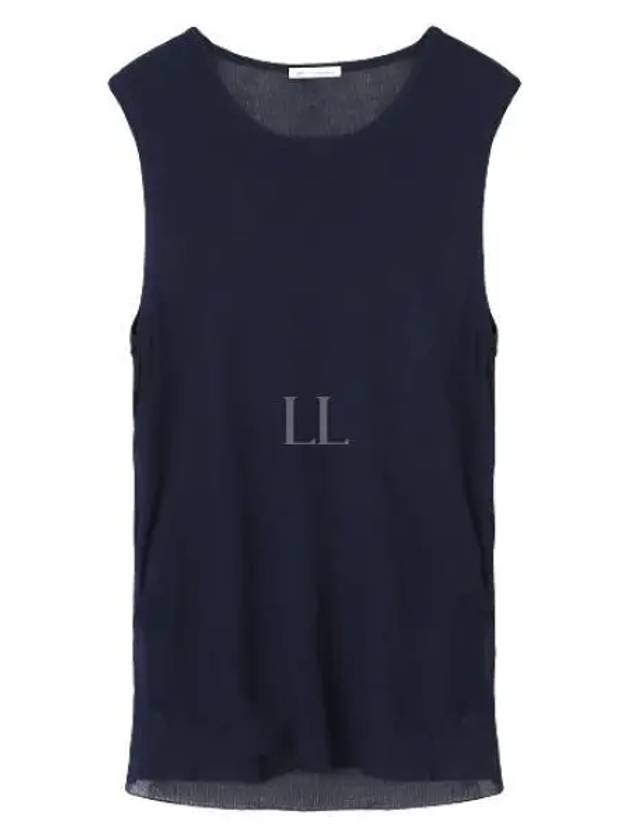 Ride Ribbed Long Tank Sleeveless Navy - AMI - BALAAN 2