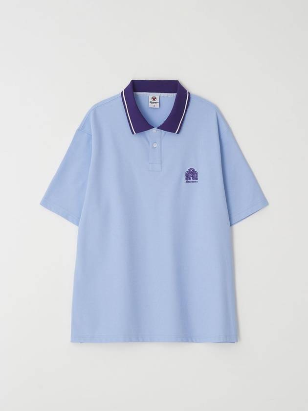 BVM Stamp Street Polo Shirt Blue - BOOVOOM - BALAAN 1