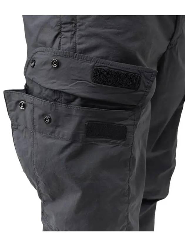 Stretch Cotton Tela Paracadute Cargo Straight Pants Dark Grey - STONE ISLAND - BALAAN 6