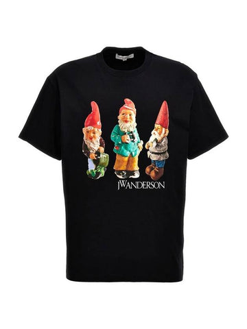 Gnome Trio Print Short Sleeve T Shirt Black - JW ANDERSON - BALAAN 1