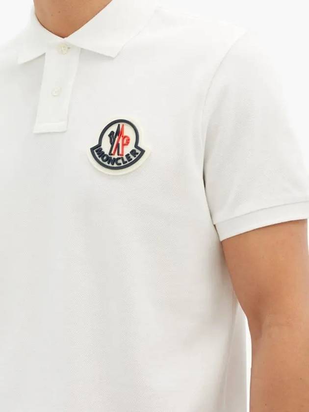 Felt Symbol Logo Cotton Polo Pique Shirt Cream 8A71100 84556 004 - MONCLER - BALAAN 2