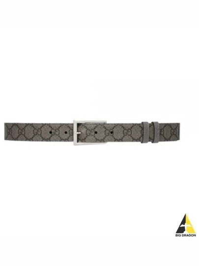 Square Buckle Reversible Belt Grey - GUCCI - BALAAN 2