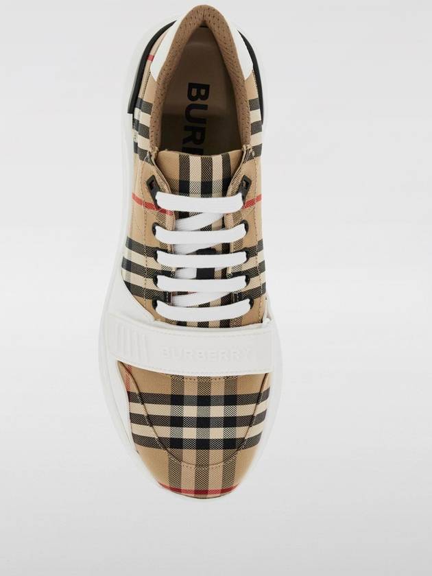 Vintage Check And Leather Sneakers White Archive Beige - BURBERRY - BALAAN 5