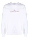 Logo Print Crew Neck Cotton Sweatshirt White - STONE ISLAND - BALAAN 2