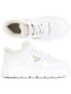 Triangle Logo Shearling Leather Low Top Sneakers White - PRADA - BALAAN 2