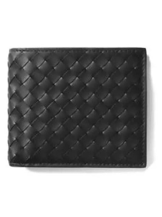 Men's Intrecciato Half Wallet Black - BOTTEGA VENETA - BALAAN 2