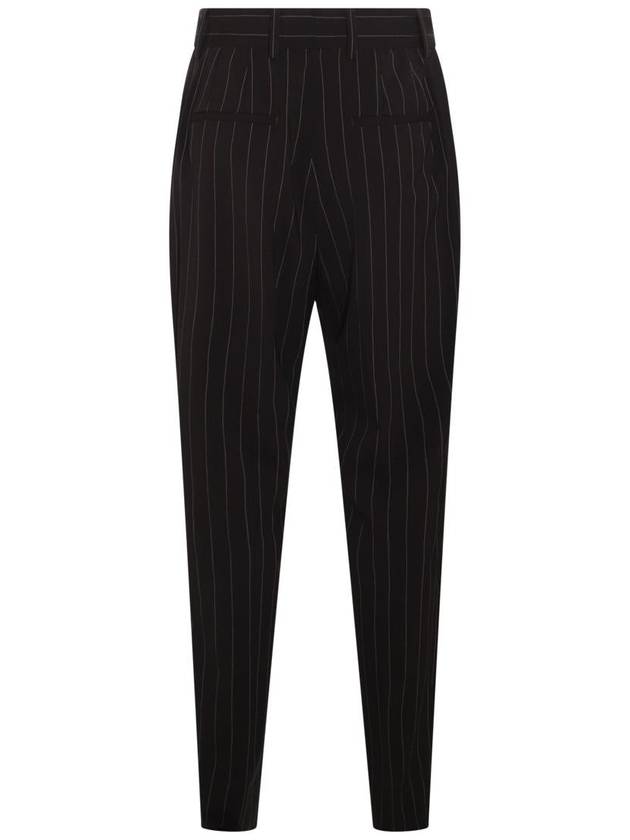 Pinstripe Straight Pants Black - DOLCE&GABBANA - BALAAN 5