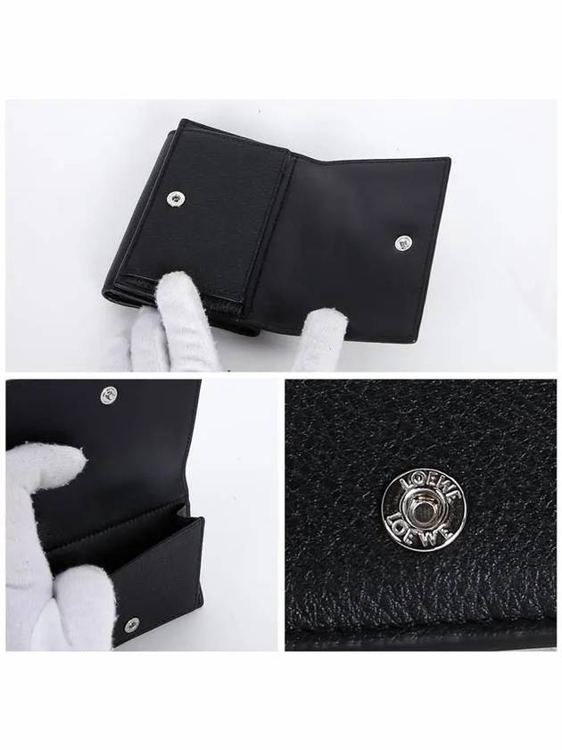 Soft Grained Leather Half Wallet Black - LOEWE - BALAAN 6