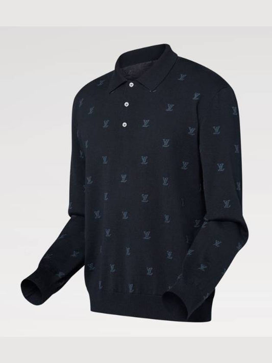 1AFYEQ Long Sleeved Wool Silk and Cashmere Blend Polo - LOUIS VUITTON - BALAAN 2