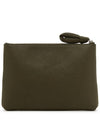 Women's Small Soft Grained Leather Clutch Bag Dark Moss - LEMAIRE - BALAAN 3