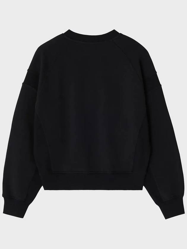 Paneled Cropped Sweatshirt Black - NOIRER FOR WOMEN - BALAAN 4