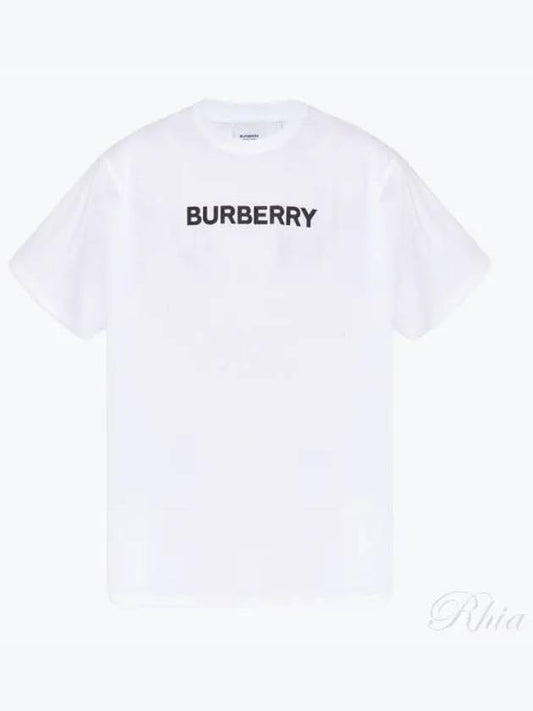 logo print cotton short sleeve t-shirt white - BURBERRY - BALAAN 2