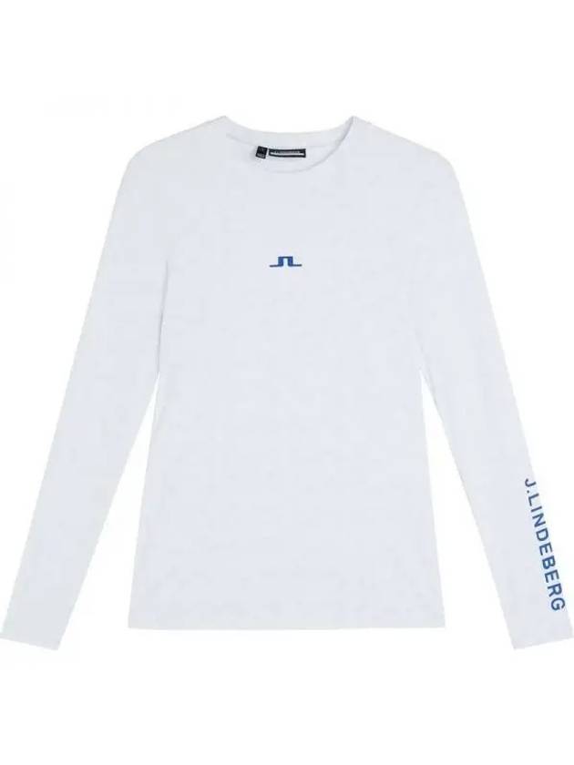 Tekla Print Bridge Crew Neck Long Sleeve T-Shirt White - J.LINDEBERG - BALAAN 2