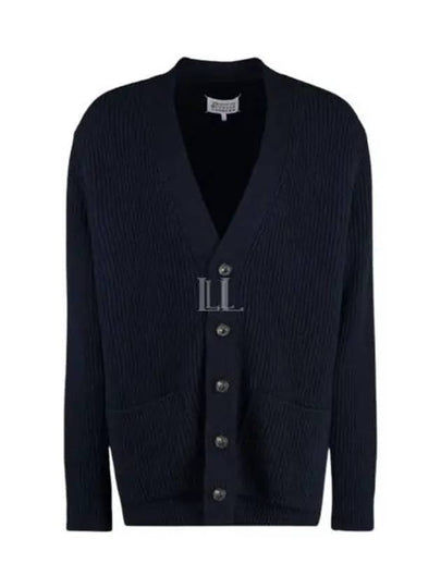 Back Stitched Virgin Wool Cardigan Navy - MAISON MARGIELA - BALAAN 2