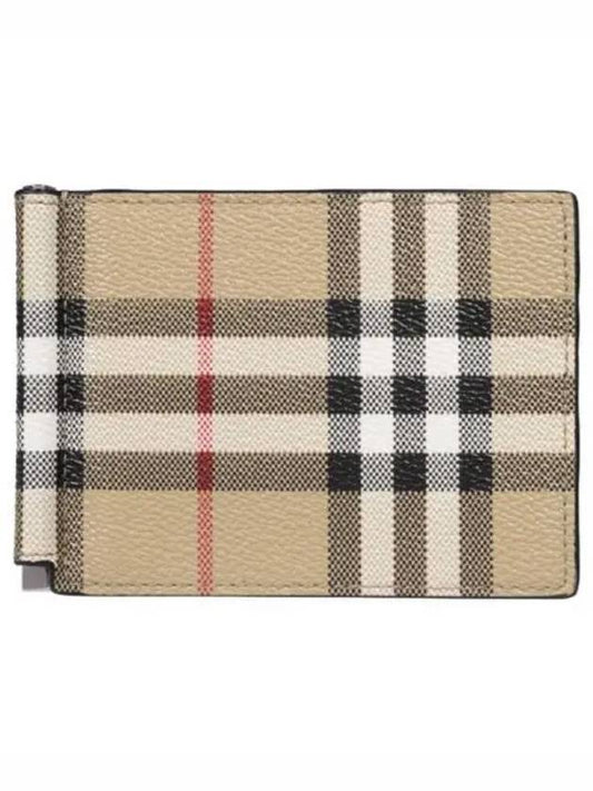 Men's Money Clip Vintage Check Money Clip Half Wallet Beige - BURBERRY - BALAAN 2