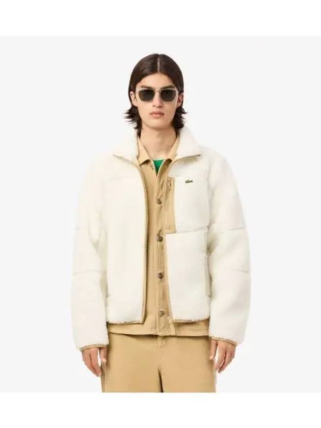 Men s Sherpa Fleece Blouson Ivory - LACOSTE - BALAAN 1