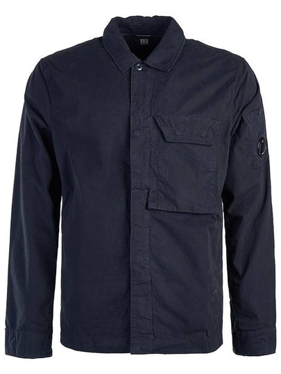 Lens Waffen Pocket Long Sleeve Shirt Navy - CP COMPANY - BALAAN 2