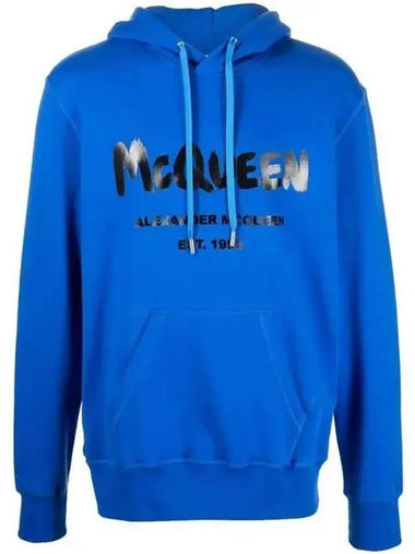 Graffiti Logo Hoodie Blue - ALEXANDER MCQUEEN - BALAAN 1