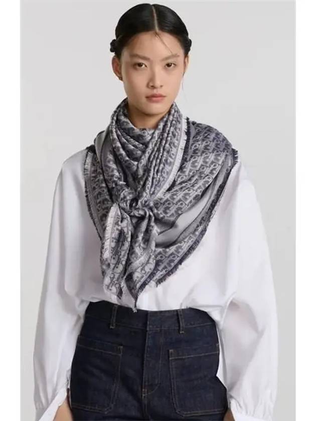 Oblique Denim Scarf Blue - DIOR - BALAAN 3