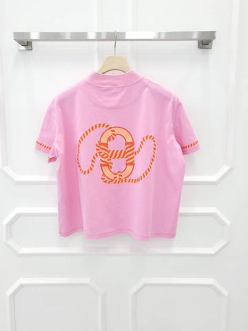 Canoe Boxy Printed T Shirt Rose Pop H3E4621DL 42 - HERMES - BALAAN 1