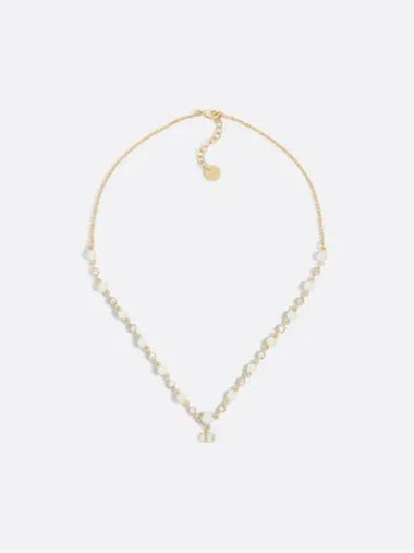 Petit CD Treasure Resin Pearl Necklace Gold - DIOR - BALAAN 1