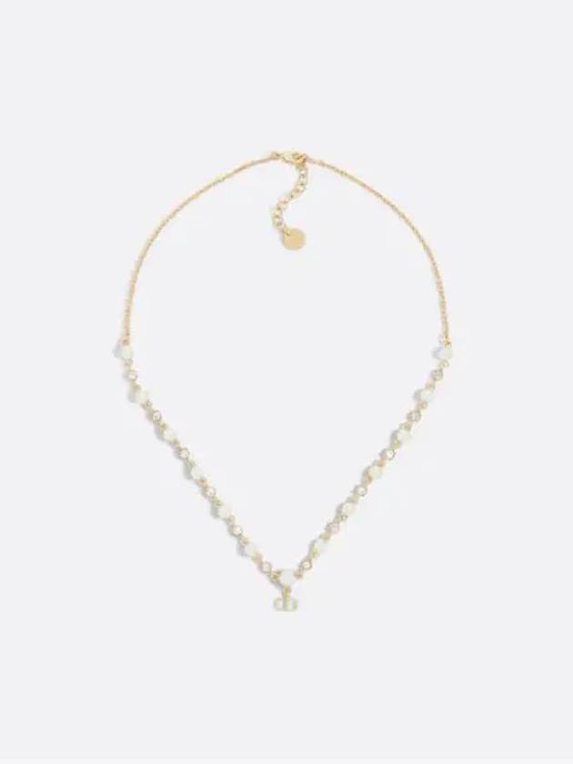 Petit CD Treasure Resin Pearl Necklace Gold - DIOR - BALAAN 1