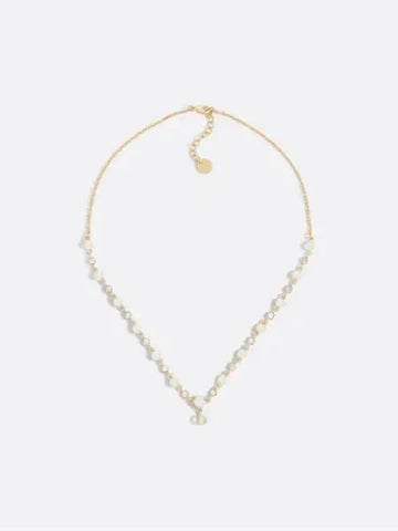 Petit CD Treasure Resin Pearl Necklace Gold - DIOR - BALAAN 1