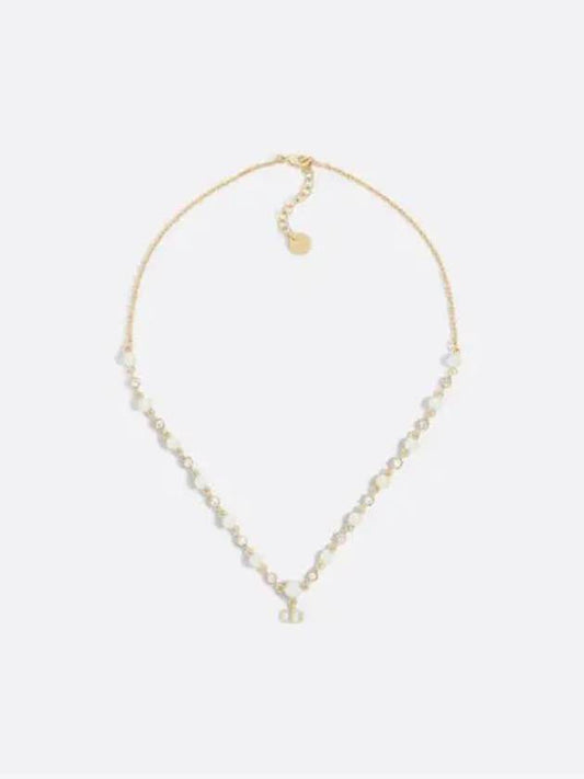 Petit CD Treasure Resin Pearl Necklace Gold - DIOR - BALAAN 1