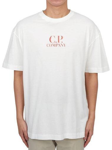 Logo Short Sleeve T-Shirt White - CP COMPANY - BALAAN 1