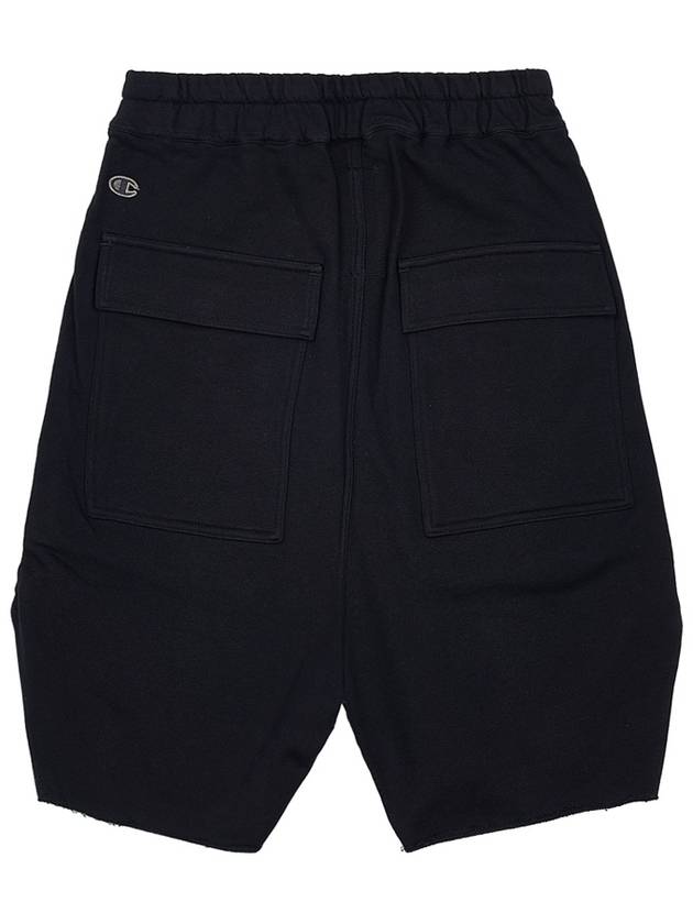 Champion Embroidered Logo Cotton Shorts Black - RICK OWENS - BALAAN 3