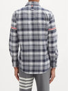 RWB Stripe Check Print Long Sleeve Shirt Navy - THOM BROWNE - BALAAN 6