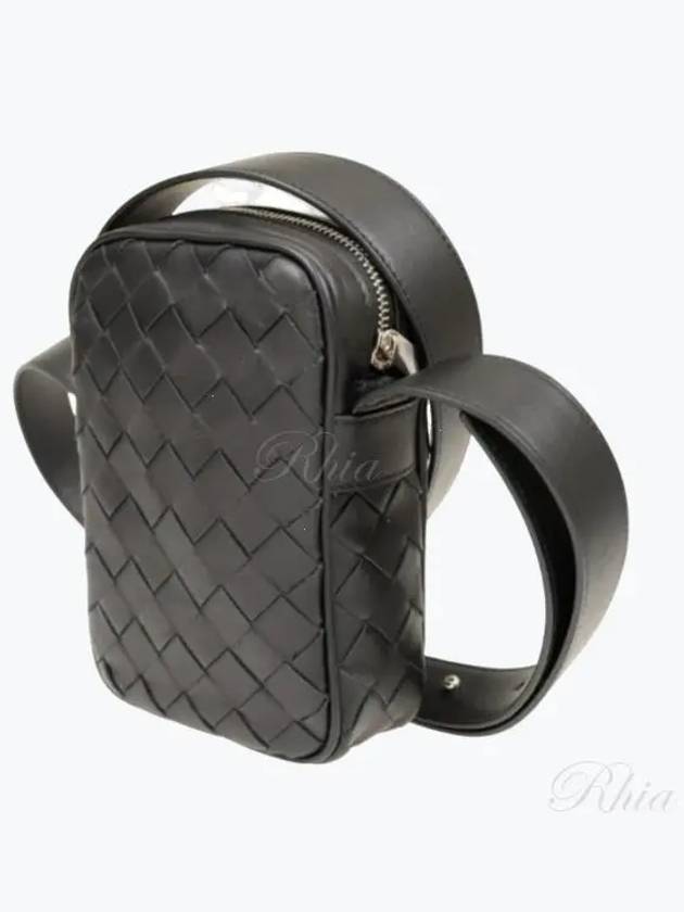 Intrecciato Zipper Leather Mini Cross Bag Black - BOTTEGA VENETA - BALAAN 2