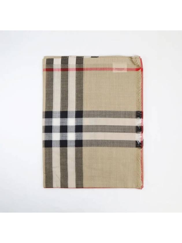 Check Light Wool Silk Muffler Archive Beige - BURBERRY - BALAAN 2