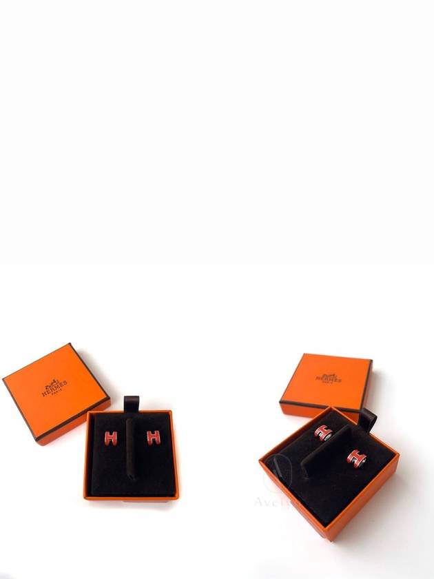 Mini Pop Ash H Earrings Pop Ash Orange Graffiti - HERMES - BALAAN 5