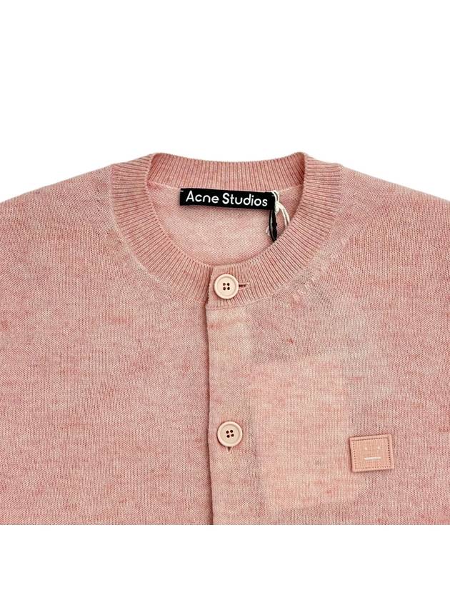 Face Patch Crop Cardigan Pink - ACNE STUDIOS - BALAAN 4