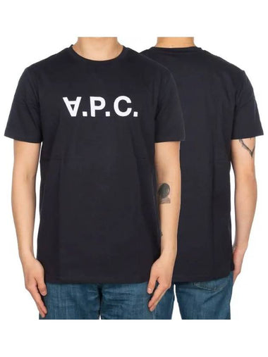 VPC Logo Short Sleeve T Shirt Navy COBQX H26943 - A.P.C. - BALAAN 1