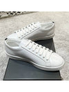 Brushed Leather Low Top Sneakers White Black - PRADA - BALAAN 4