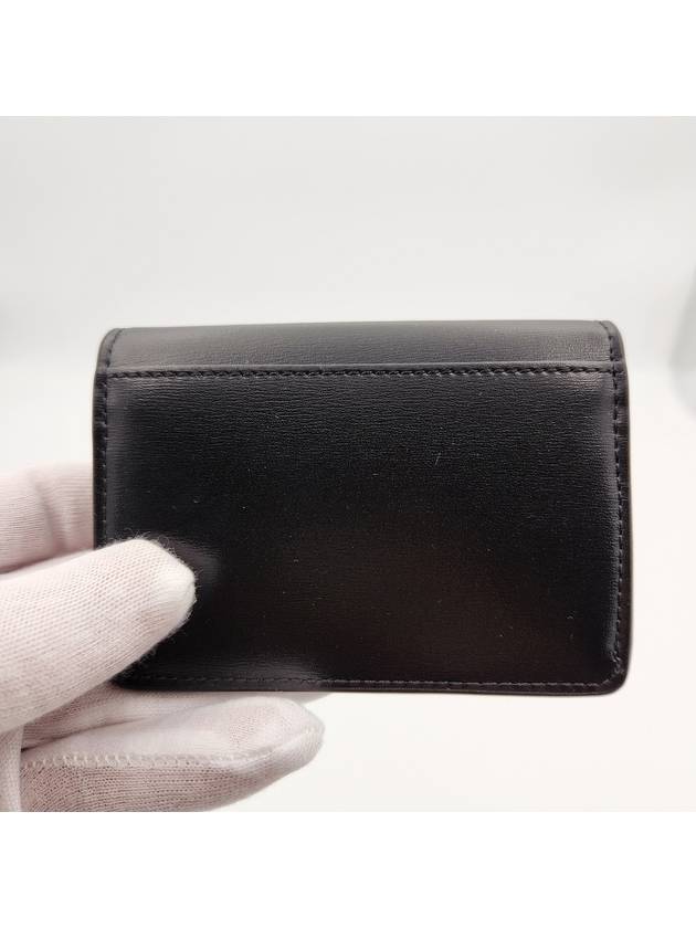 Triomphe Shiny Calfskin Flap Card Wallet Black - CELINE - BALAAN 8