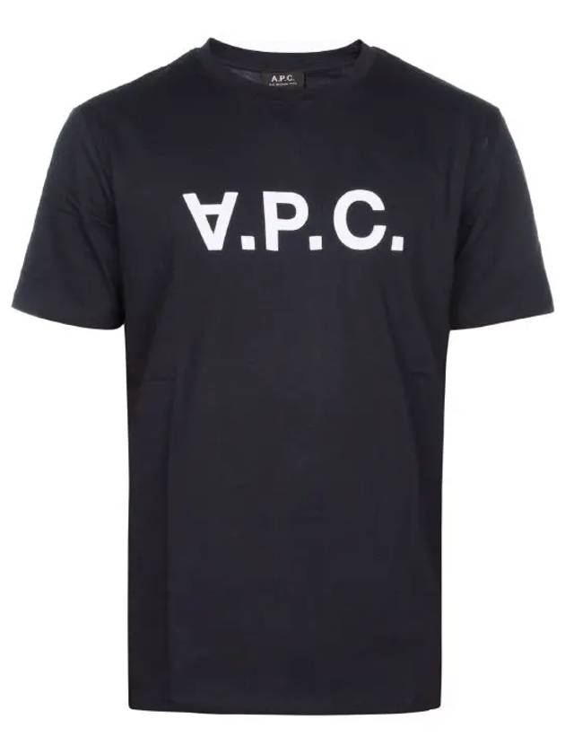 VPC Logo Short Sleeve T Shirt Navy COBQX H26943 - A.P.C. - BALAAN 6