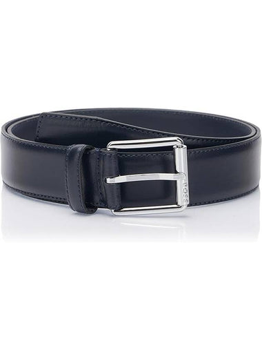 Roller Buckle Leather Belt Navy - HUGO BOSS - BALAAN 1