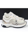 Women CC Logo Fabric Laminated Low Top Sneakers Silver Ivory - CHANEL - BALAAN 6