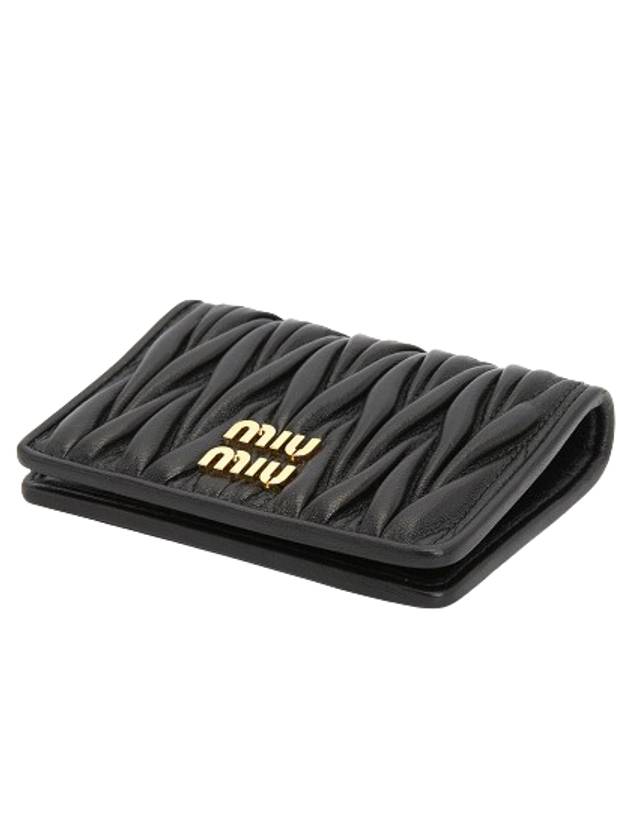 Matelasse Nappa Leather Card Wallet Black - MIU MIU - BALAAN 5