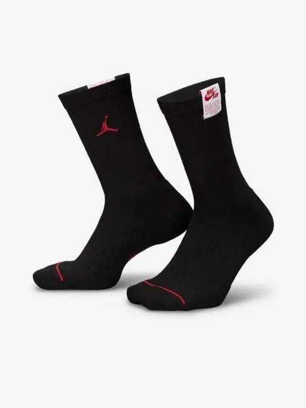 Jordan Everyday Crew Socks Black Varsity Red HJ2433 010 - NIKE - BALAAN 1