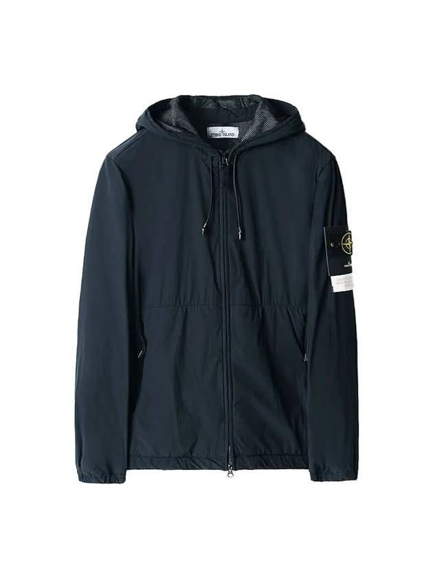 Men's Wappen Patch Skin Touch Hooded Jacket Navy - STONE ISLAND - BALAAN 1