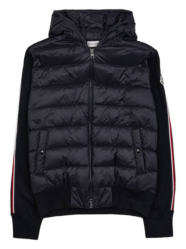 Logo Patch Padded Wool Hooded Jacket Black - MONCLER - BALAAN 2