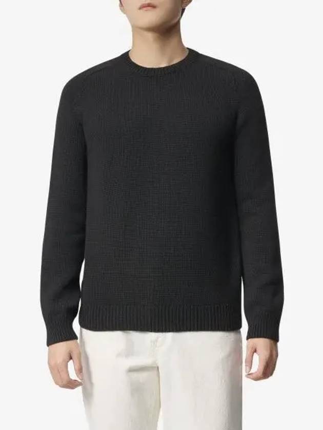 Men's Crewneck Cashmere Knit Top Black - SAINT LAURENT - BALAAN 2